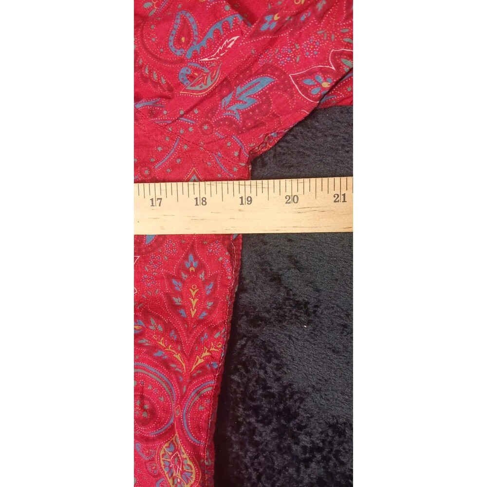 VTG Ralph Lauren Jeans Company Long Sleeve Pearl Snap Button Up M Red Paisley - Picture 8 of 12